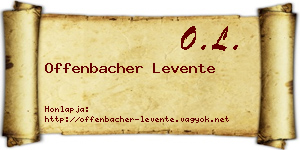 Offenbacher Levente névjegykártya